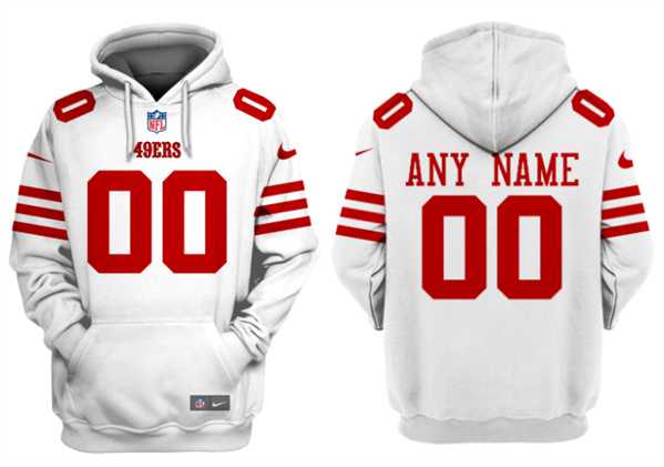 Men%27s San Francisco 49ers Customized White Alternate Pullover Hoodie